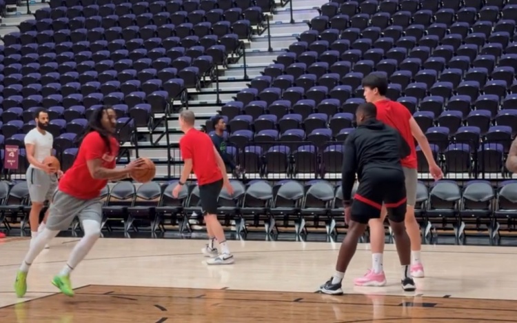 开云app-队记：混音队训练中为杨瀚森设计低位传切配合的战术